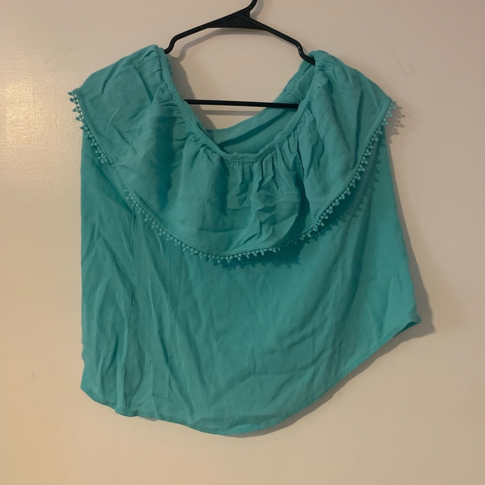 it looks wonky here but its because its a one shoulder shirt